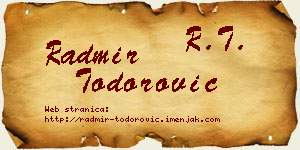 Radmir Todorović vizit kartica